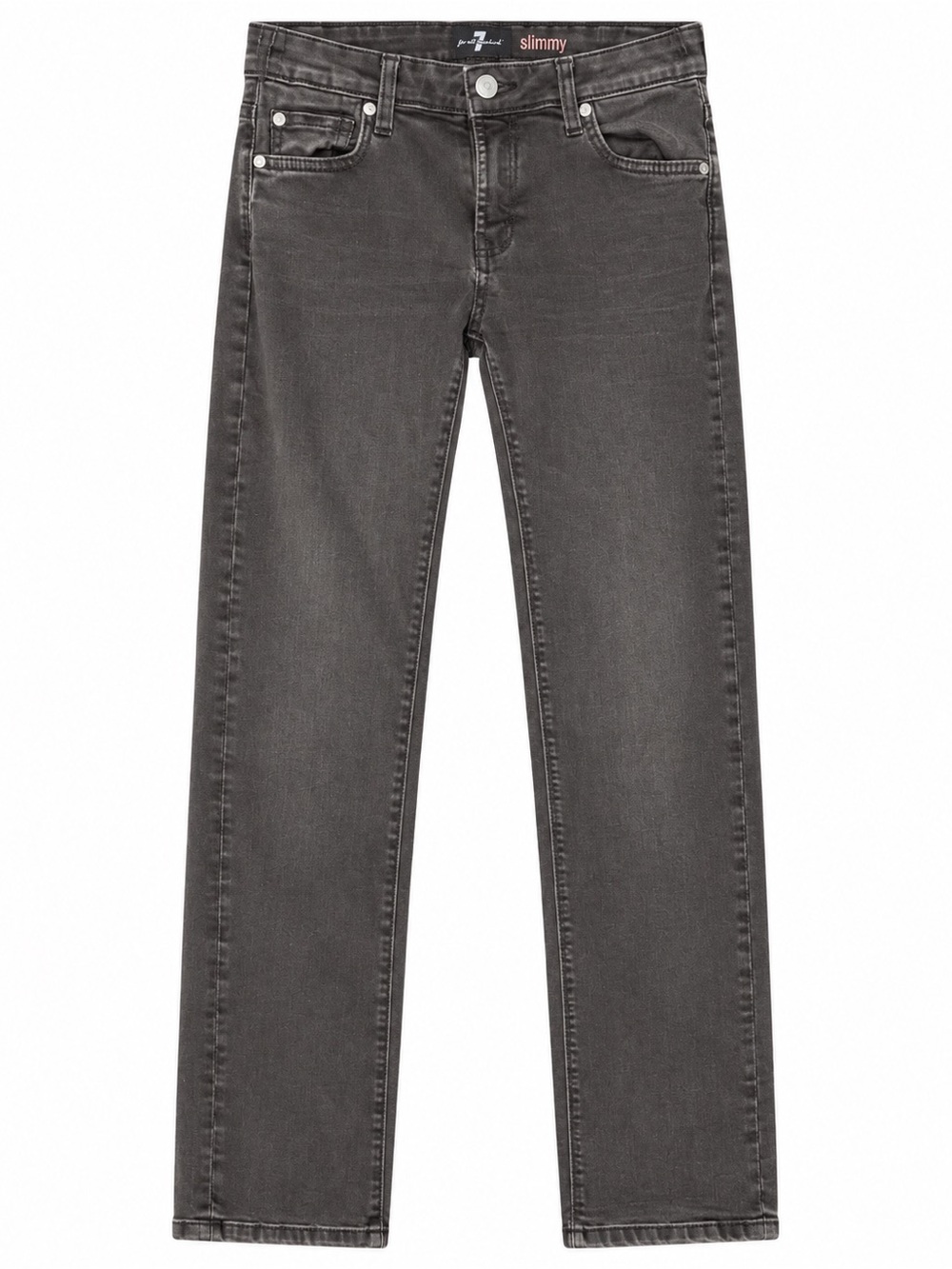 7 For All Mankind Boys Slimmy Jeans Size 14 Black Gray Slim Straight Stretch